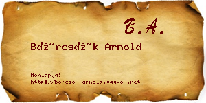 Börcsök Arnold névjegykártya