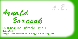 arnold borcsok business card