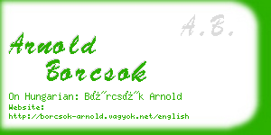 arnold borcsok business card